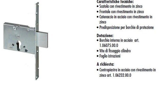 SERRATURA CISA INFILARE PER CILINDRO 56013