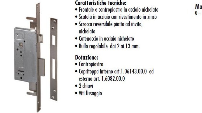 SERRATURA CISA INF. A D.MAPPA X LEGNO 2 MANDATE 57215