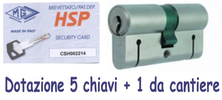 Cilindro MG HSP sagomato doppio a 1+5 chiavi