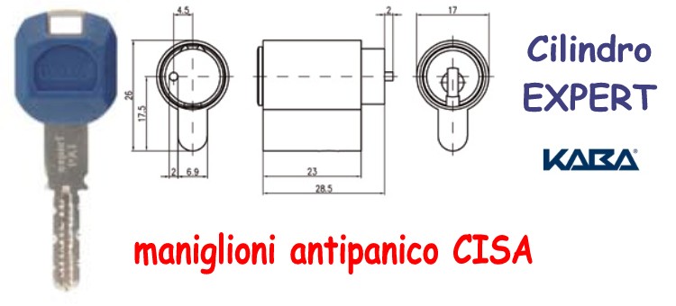 Cilindro KABA EXPERT tipo antipanico CISA