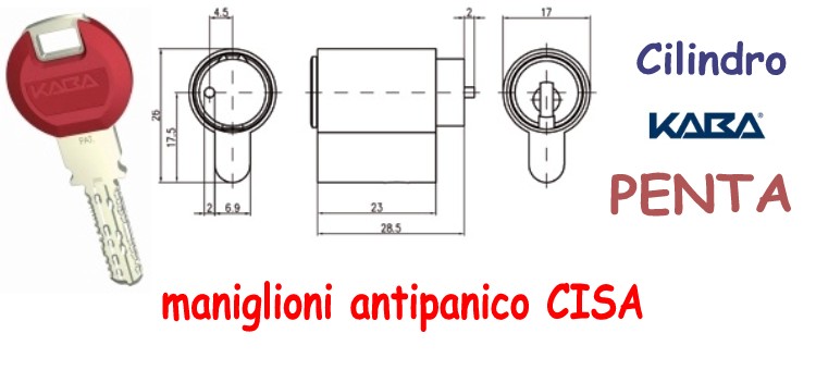 Cilindro KABA PENTA tipo antipanico CISA