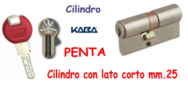 Cilindro KABA PENTA doppio con lato corto mm.25