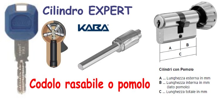 Cilindro KABA EXPERT pomolo o codolo barra antispezzamento